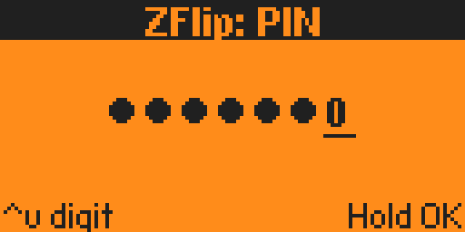 ZFlip screen: real-pin