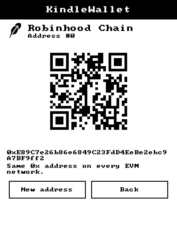 KindleWallet screen: hood