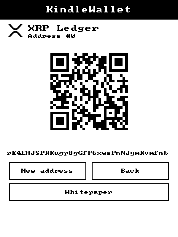 KindleWallet screen: xrp